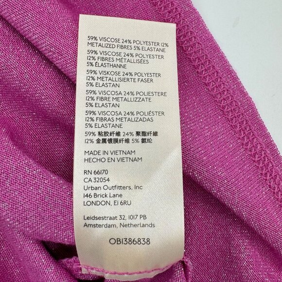 Free People Women's XS Sparkly Pink Metallic Crop Top With Adjustable Ties - Picture 6 of 12